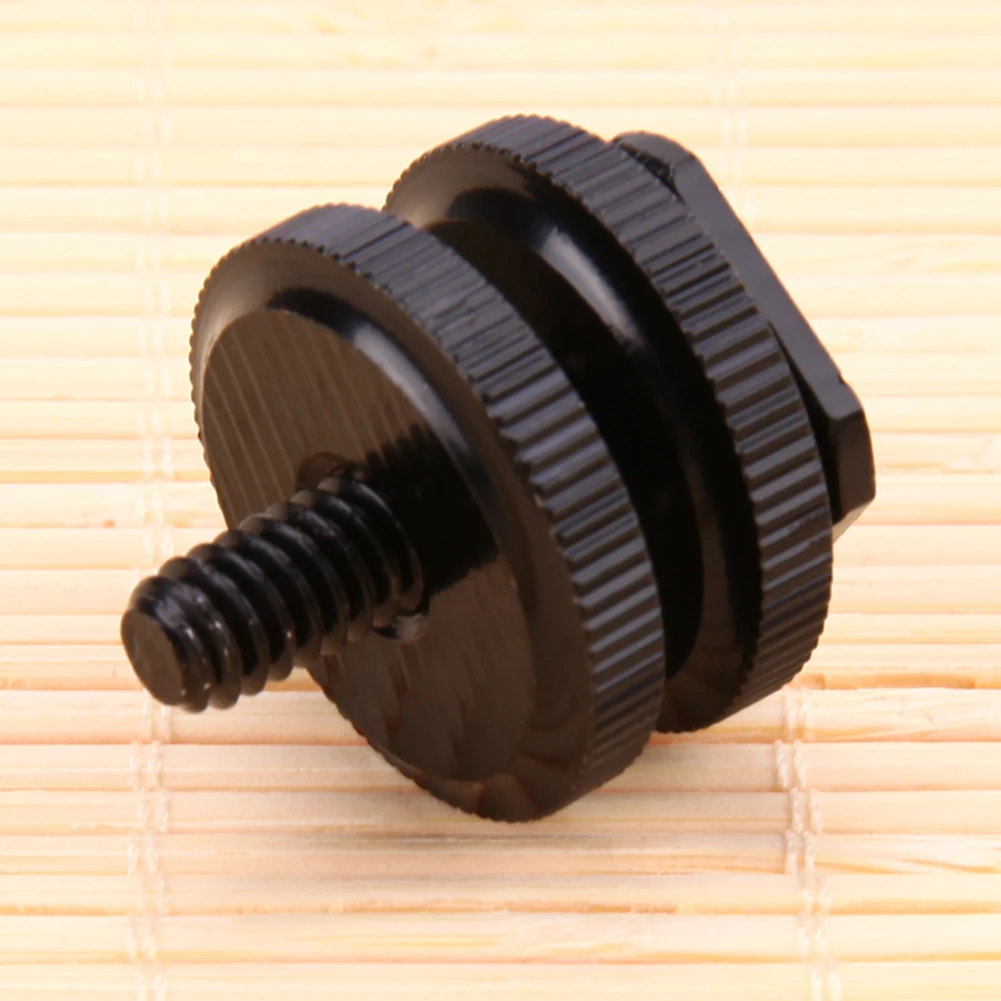 1/4 Inch Tripod Screw To Flash Hot Shoe Adapter Black Tripod Mount Screw Hot Cold Shoe Connector for Camera Studio Accessory