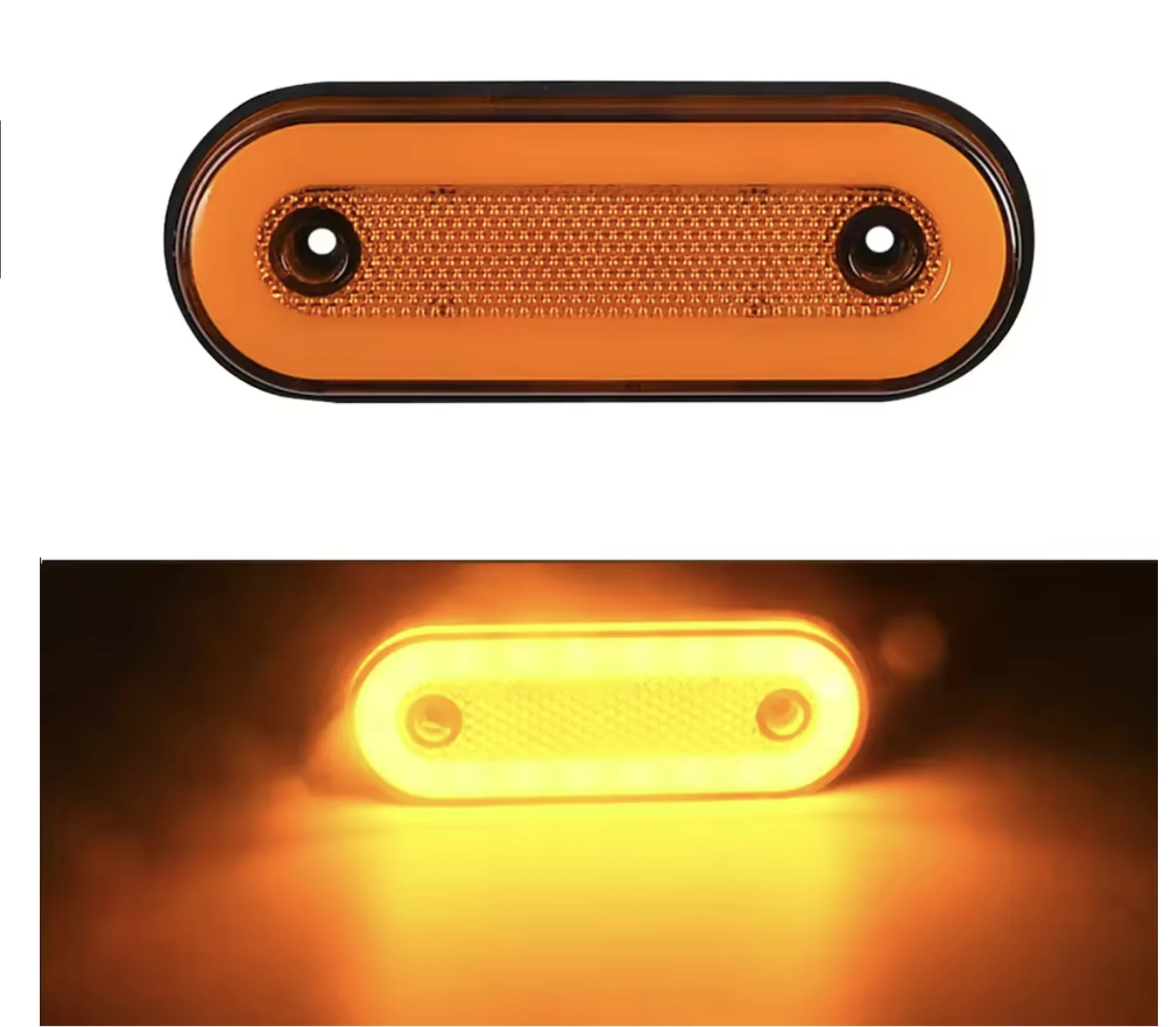 

1pc High Visibility LED Side Marker Lights, 12V/24V Amber Clearance Lamps with Reflector for All-Weather Safety