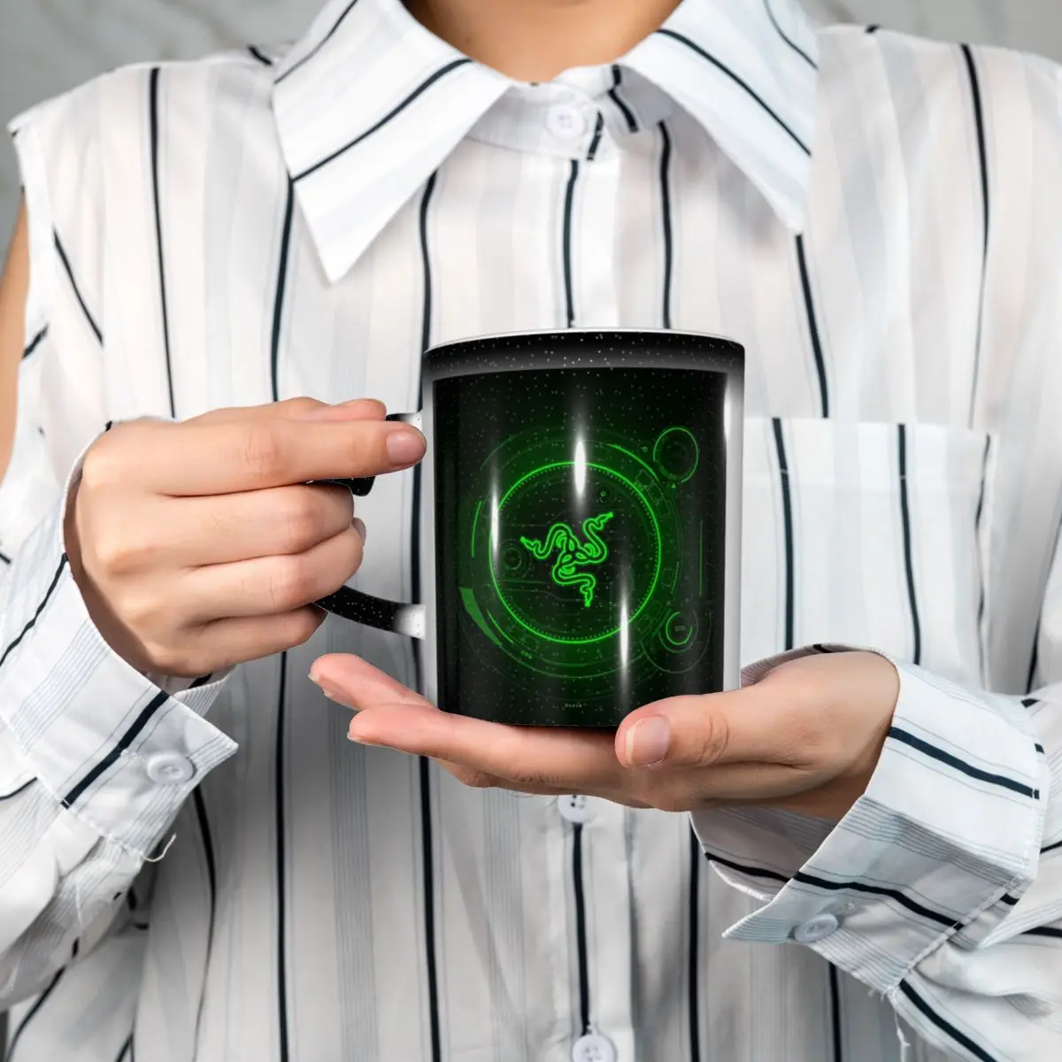 Razer Coasters Mug Funny Ceramic Coffee Cups Tea Mugs Milk Cup Drinkware Gift for Friends
