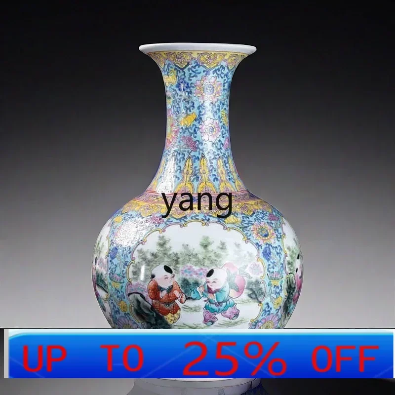 

CX ceramic vase hand-painted pastel Chinese-style living room entrance floor-to-ceiling large decorative porcelain ornament