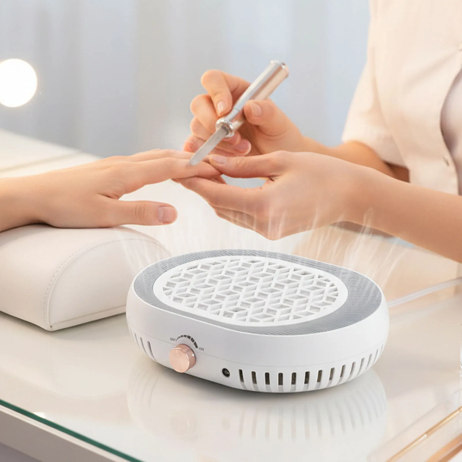 High-Power Nail Dust Collector With Filter Adjustable Speed Vacuum Cleaner Low Noise For Manicure And Pedicure