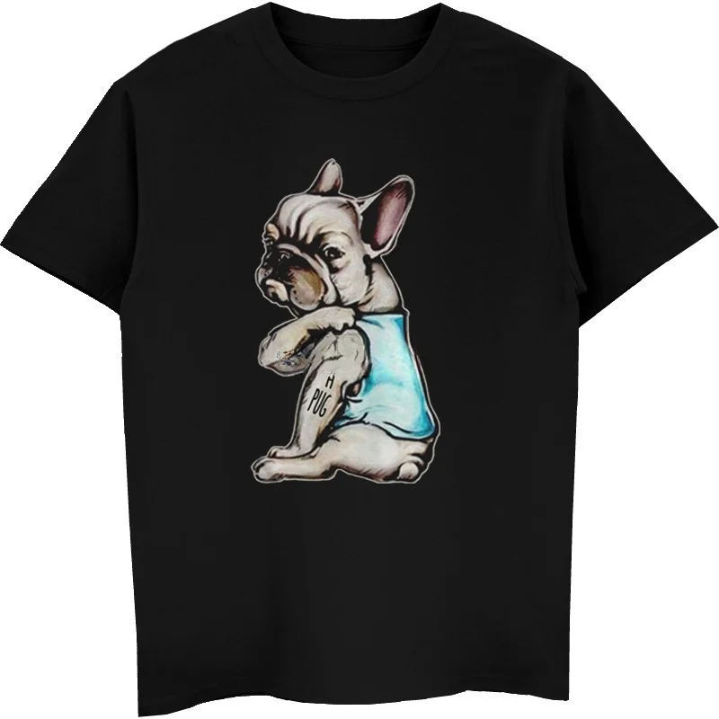 Забавная мужская хлопковая рубашка в стиле хип-хоп, Новое поступление, модная мужская рубашка Bioshick, французский бульдог, я не мопс, французская рубашка X