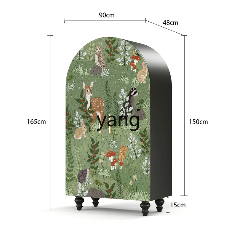 

LXL Small Animal Solid Wood Wardrobe Bedroom and Household Corner Locker Living Room Entrance Installation-Free