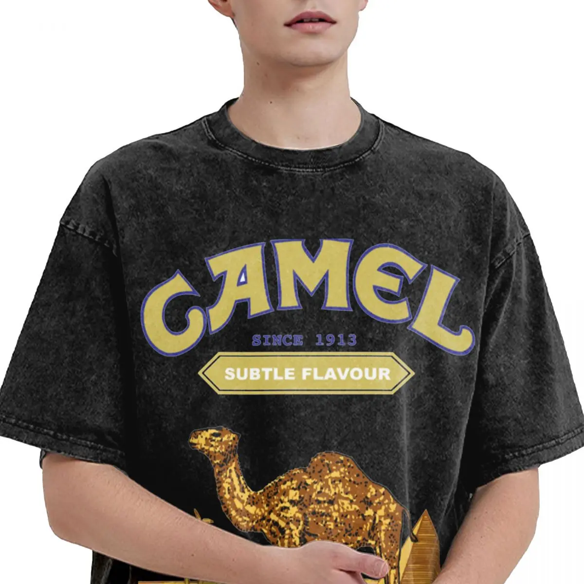 Sprane koszulki Camel Cigarettes Hip Hop Vintage T-Shirt Harajuku 1931 Streetwear Bawełniane koszulki z grafiką dla mężczyzn i kobiet