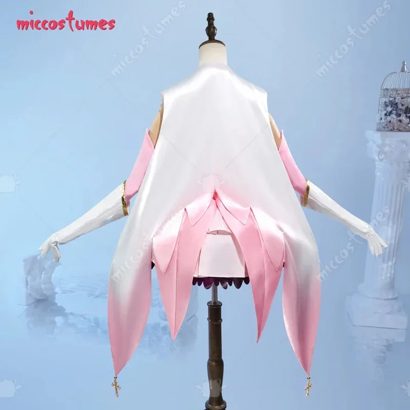 

CyMiccostumes женский костюм волшебной девушки Illya для косплея, розовый топ, юбка, комплект с рукавами, перчатки