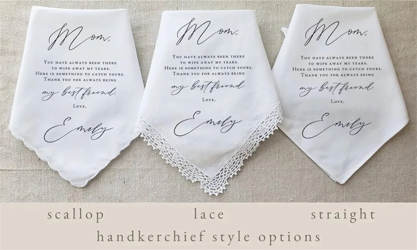 Wedding Handkerchief Gift for Parents, Mother of the Bride Wedding Gift, Father of the Bride Wedding Gift, Gift Set, Personalize