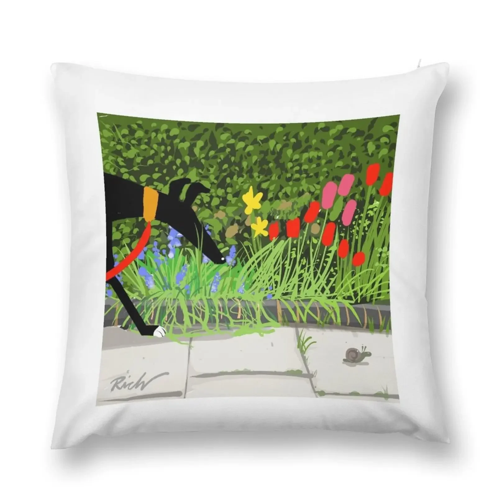 

Flower Inspection Hound Throw Pillow Pillowcases christmas supplies Pillowcase bed pillows pillow