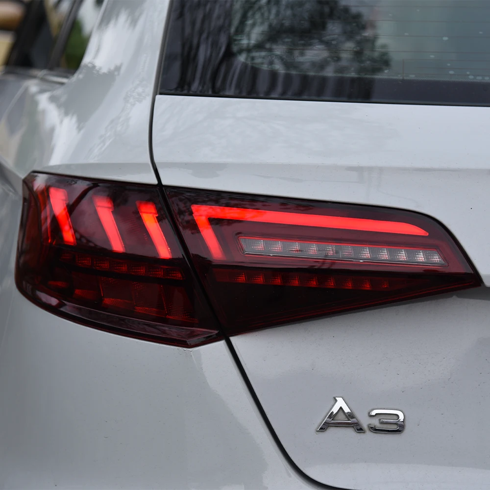 Auto-Rücklichter-Baugruppe für A3 S3 RS3 Fließheck 2013–2016, LED-Auto-Rückleuchten, Upgrade 2022, Bremslicht-Zubehör