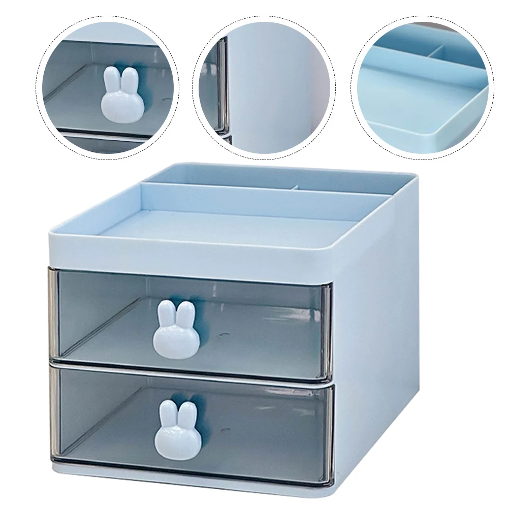 

Stylish Desktop Storage Organizer With Drawers Multi Compartment Box For Stationery Cosmetics Glasses Practical Office Tool