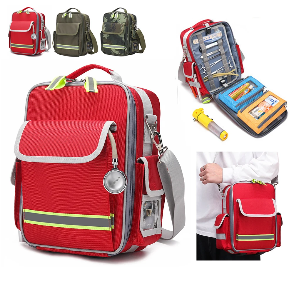 Kit de primeros auxilios de rescate de emergencia impermeable, bolsa médica vacía de gran capacidad, Kit de alivio de inundación ignífugo, mochila de Escape