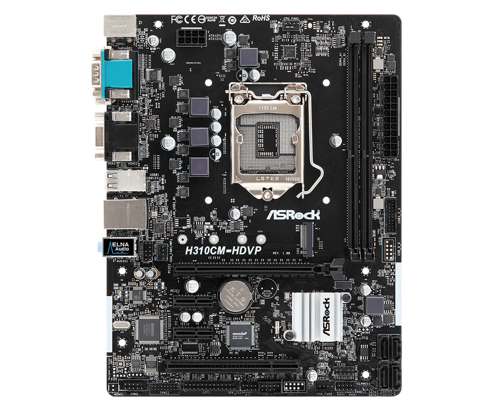 ASROCK H310CM-HDVP LGA 1151 Motherboard CPU For i9-9900K i7-9700K