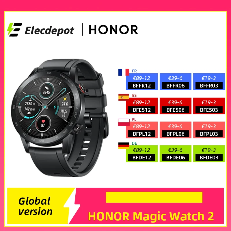 Global Version Honor Magic Watch 2 Smart Watch Bluetooth 5.1 Blood Oxygen 14 Days Waterproof Smartwatch