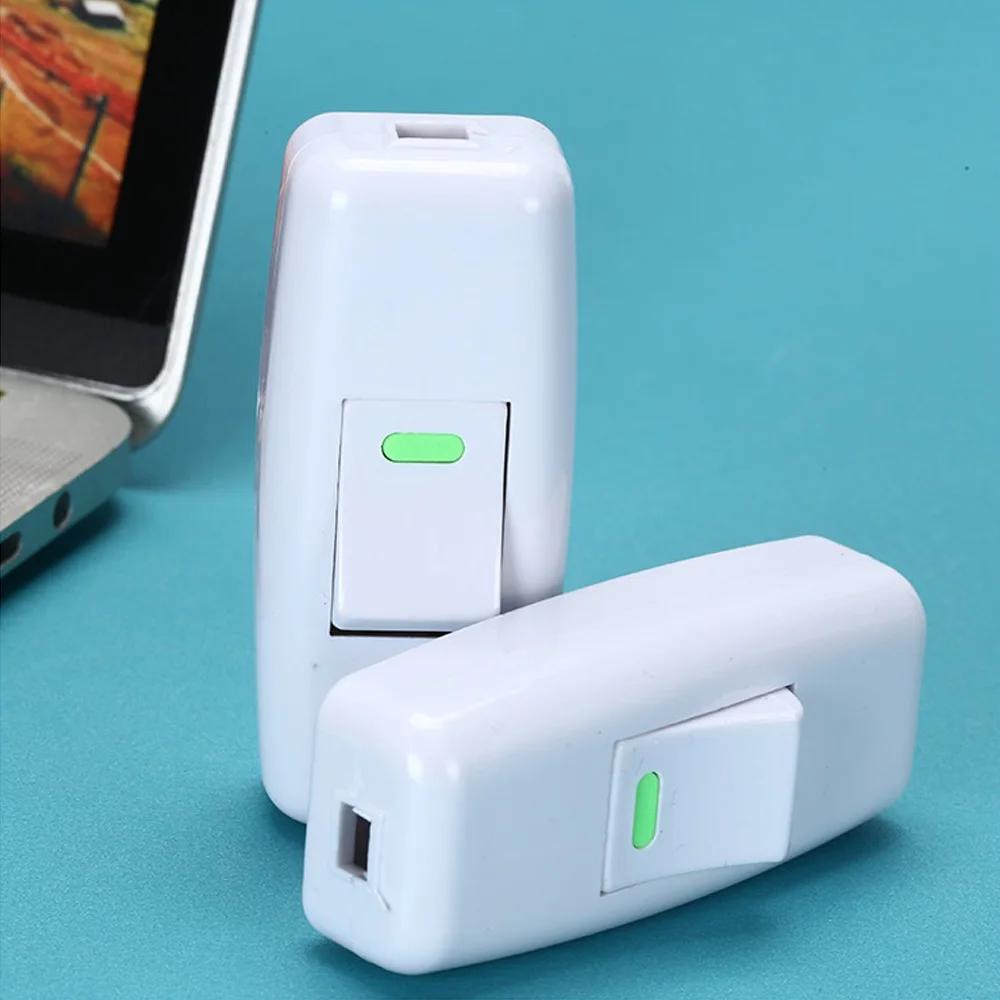 

High Power Light Switch White Inline ON/OFF Table Lamp Desk Light Cord Cable Switches Pure Copper Springboard Switch