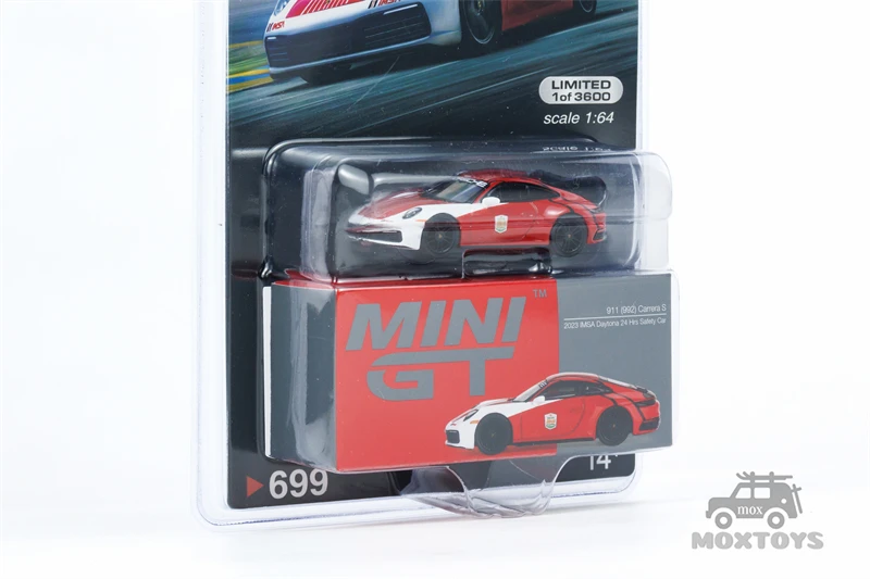 MINI GT Mijo 1:64 911(992) Carrera S Safety Car 2023 IMSA Daytona 24Hr. LHD Diecast Model Car