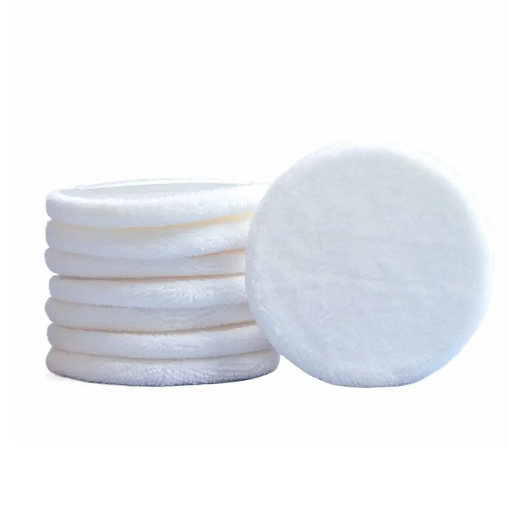 2/6Pcs Round Makeup Powder Puff Satin Small Velvet Cosmetic Puff Cotton Cloth Pads Foundation Sponge Loose Powder Puff