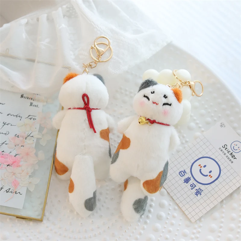 Chaveiro Anime Kawaii Gato e Pato Brinquedo de Pelúcia Macio, Boneca Elefante Recheada, Decoração Linda Mochila, Melhor Presente para Meninas, 10cm