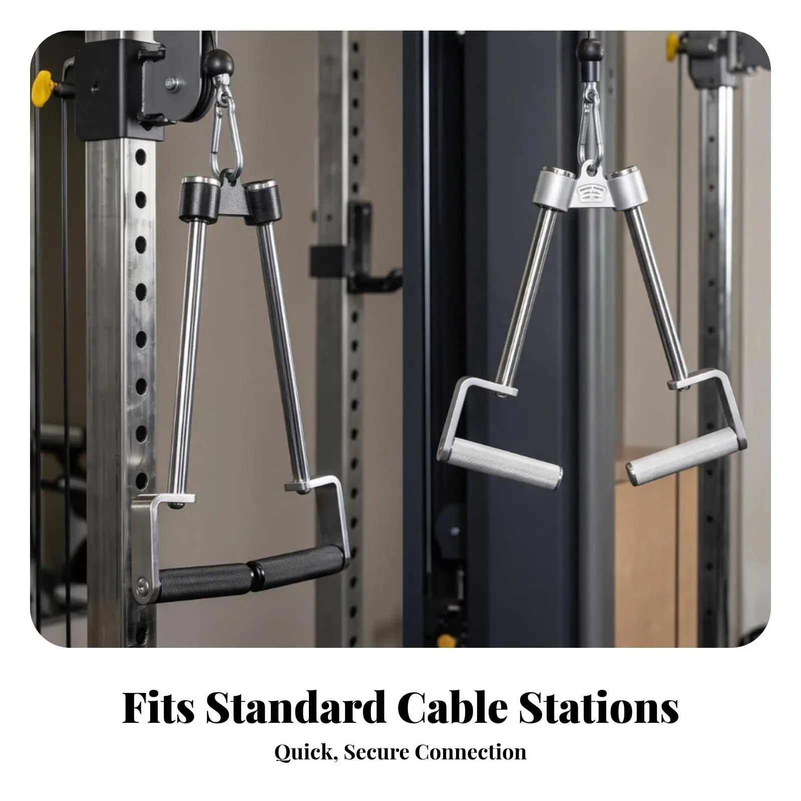 Premium Cable Attachment Gym Handle with Knurled Steel Grip for Pulley System Strength Training Equipment for Home Gym Station