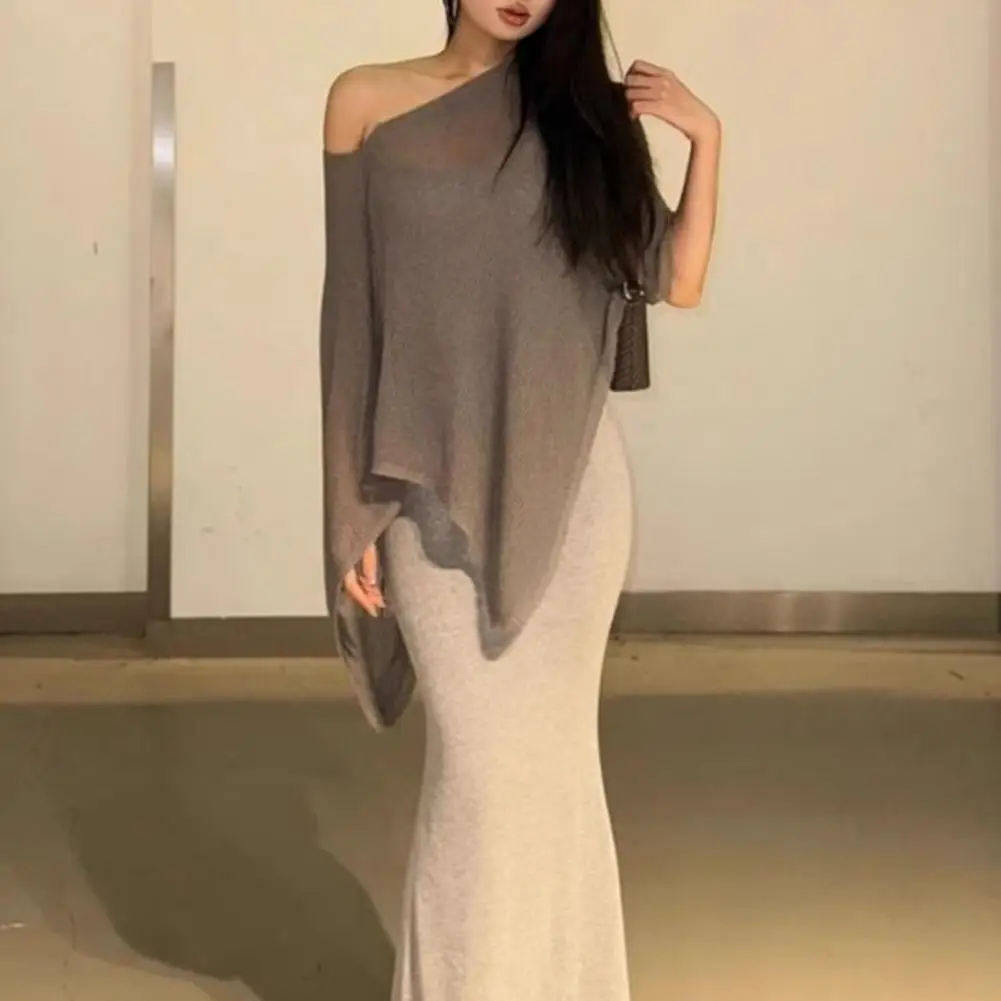 T-shirt en Viscose pour femmes, chemisier élégant en Viscose à ourlet irrégulier pour femmes, Design élégant à col incliné, haut ample pour porter un solide