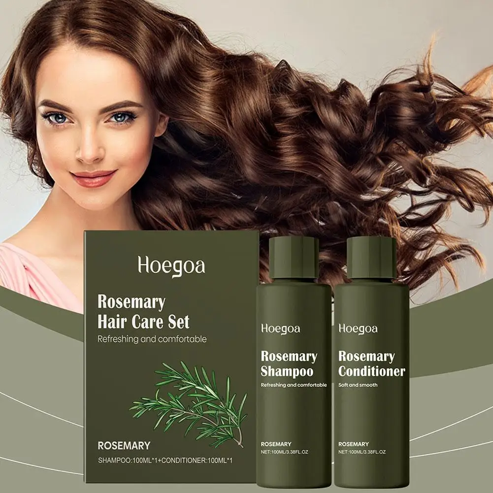 

HOEGOA Набор шампуней с розмарином, шампунь против перхоти, контроль жирности, увлажняющий кондиционер, освежающая текстура волос, уход за волосами