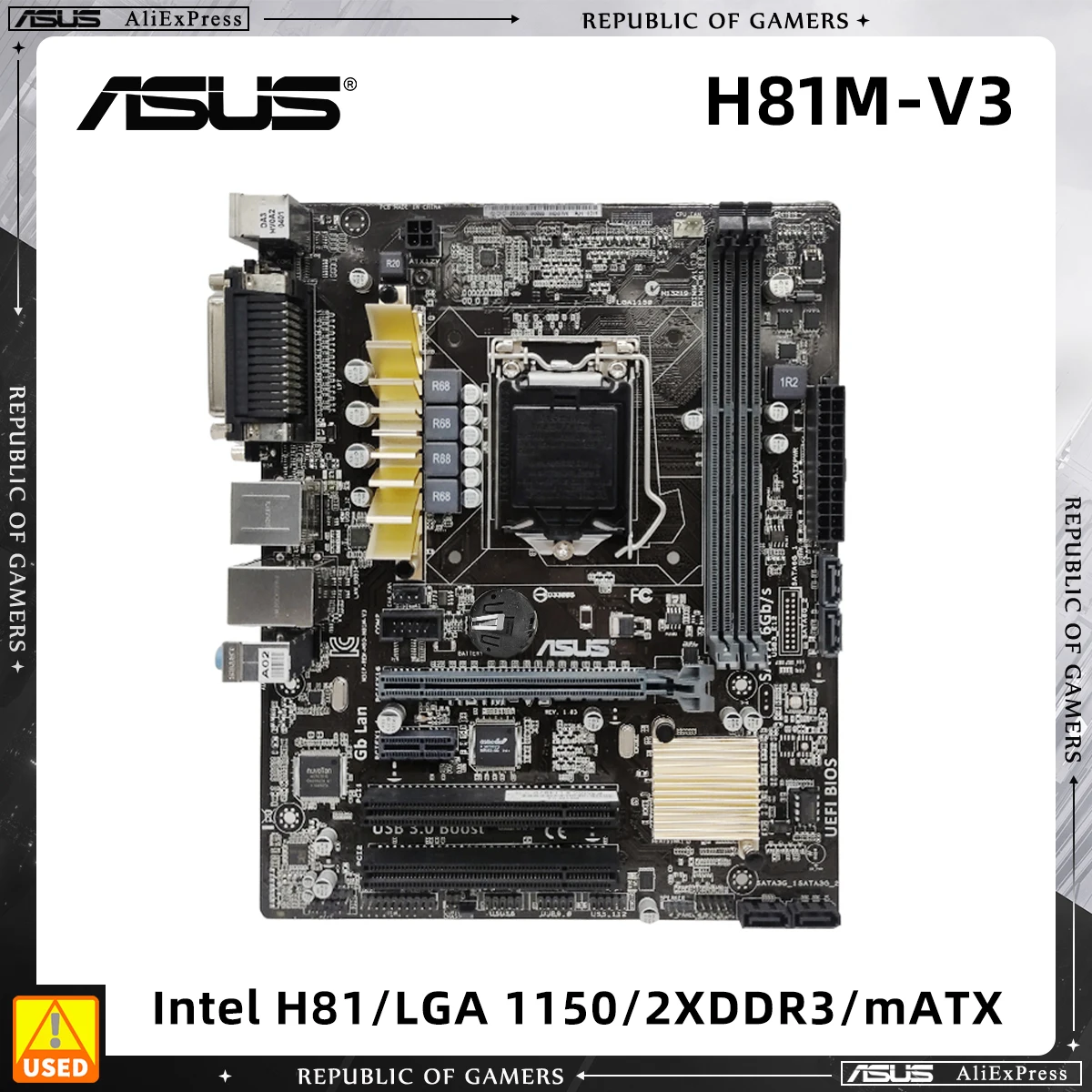 ASUS H81M-V3 Motherboard Support i5-4670K 4690K i7-4770K 4790K E3-1286 v3 CPU DDR3 1600MHz 16GB LGA1150 mATX H81 Mainboard