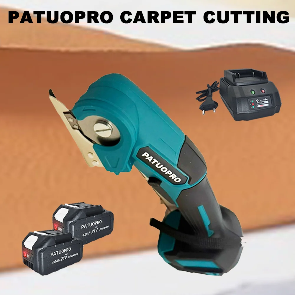 

PATUOPRO Round Knife Pruner Cordless Electric Scissor Carpet Fabric Plastic Leather Cutting Power Tools For Makita 18V Battery