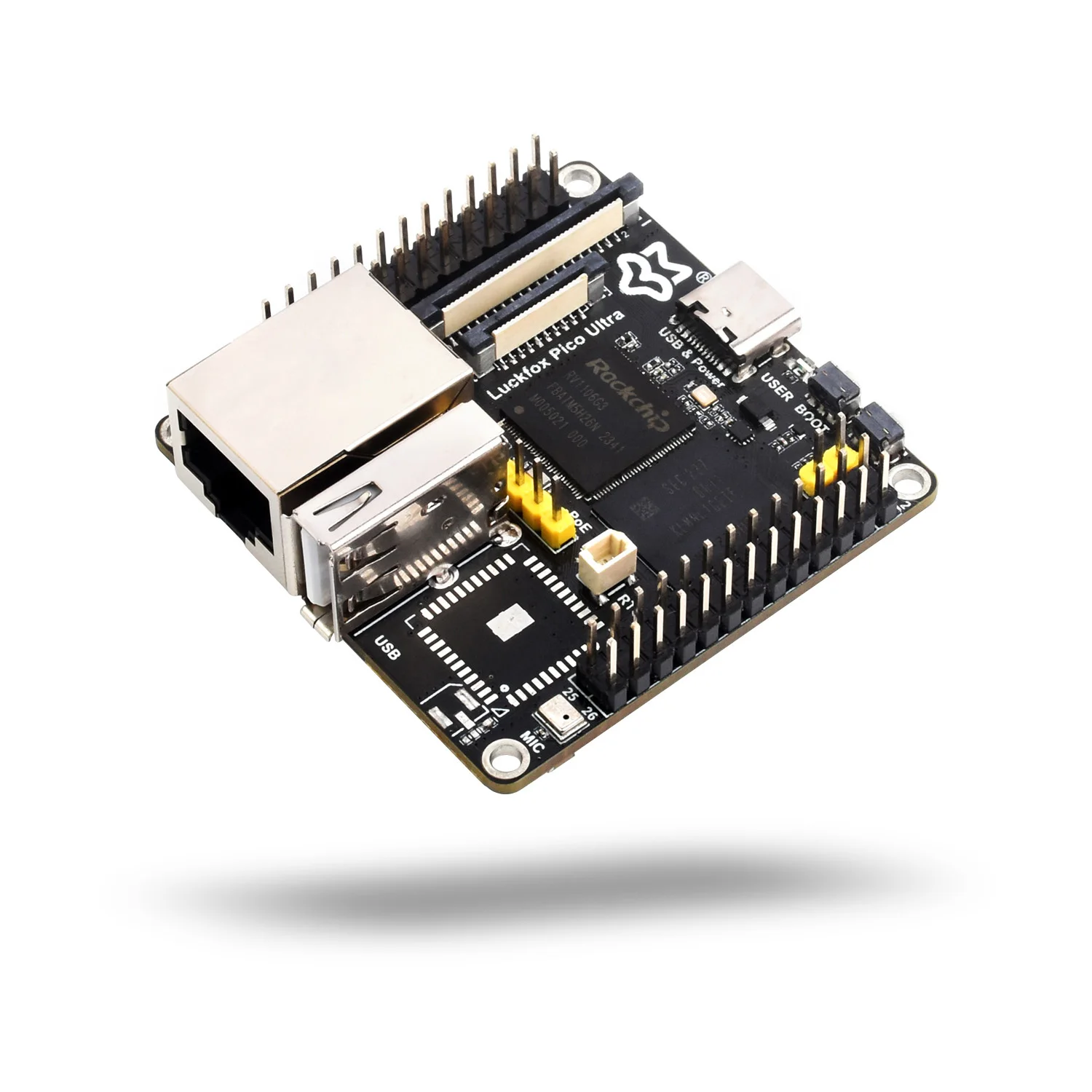 Luckfox Pico Ultra W Waveshare RV1106 Linux Micro Development Board, Integrates ARM Cortex-A7/RISC-V MCU/NPU/ISP