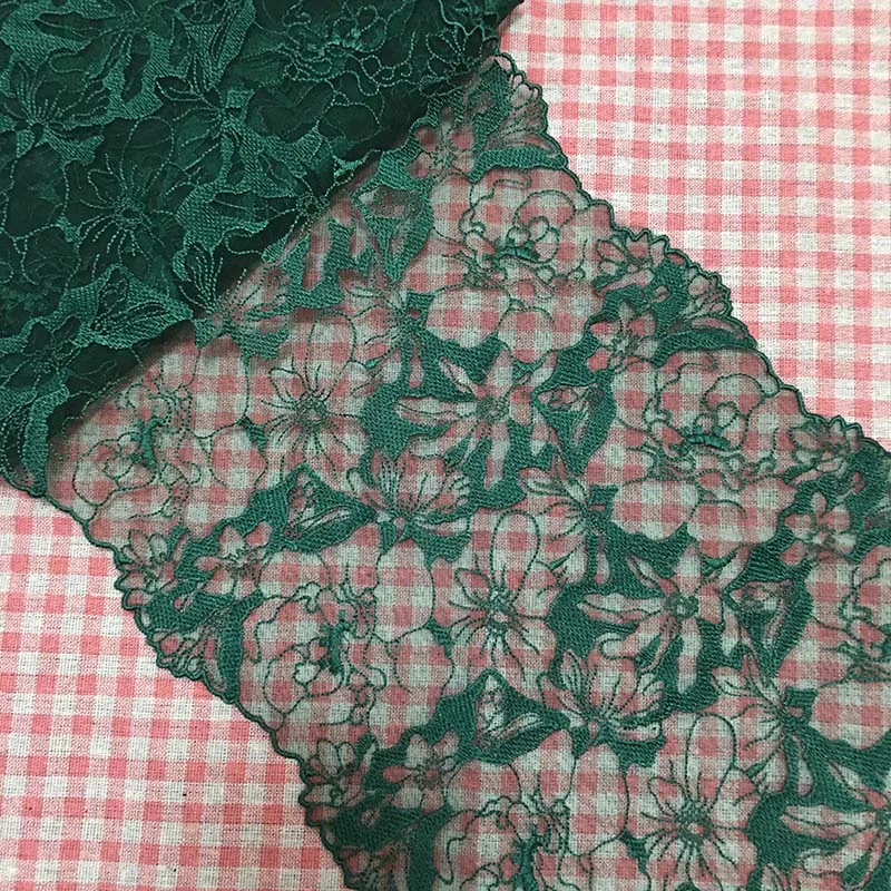 

20Yds Dark Green Floral Embroidered Lace Trim For Sewing Tulle Mesh Accessories Lingerie Underwear Decor 2026Bra Evening Dress