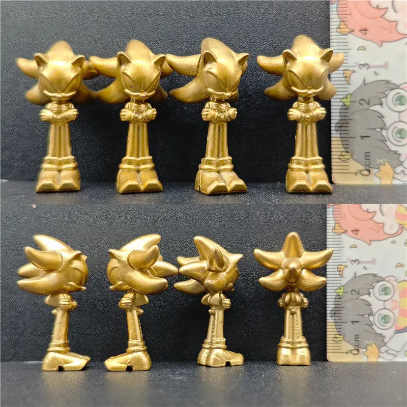 

SEGAS Sonicse The Hedgehog Gold Mini Figures Tiny Statues Diorama Scene Accessories Desk Ornament