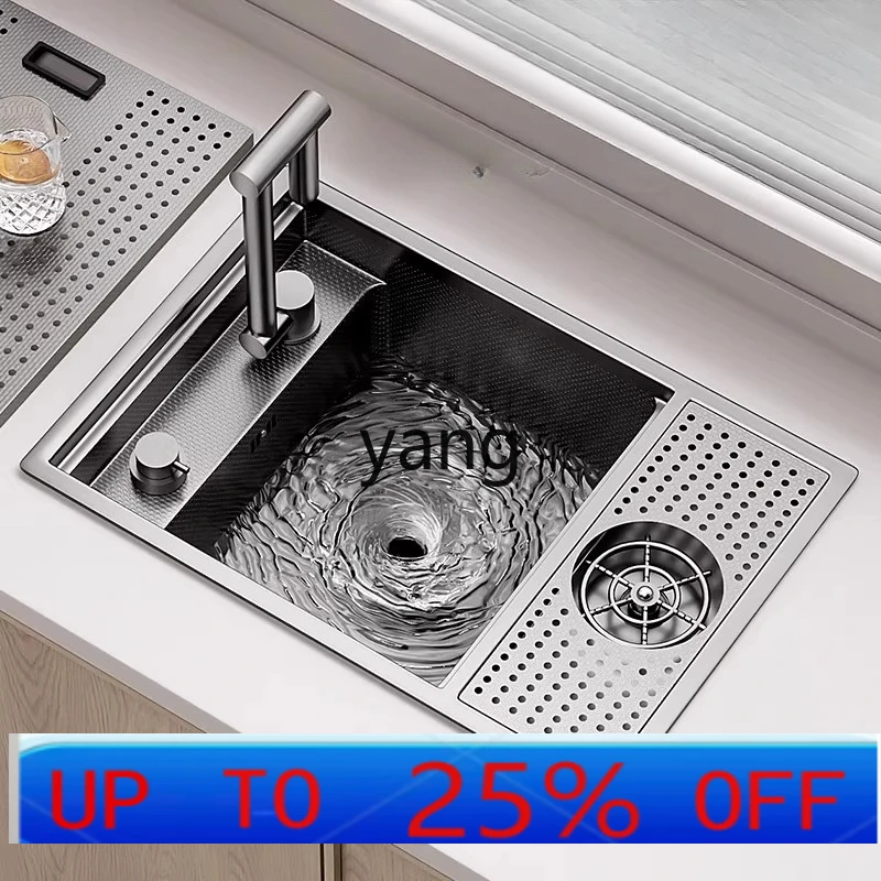 LMM304 Stainless Steel Concealed Cup Washer Sink Water Bar Coffee Shop Mini Single Slot