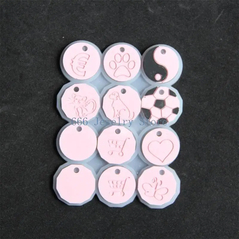 

F2TD Soft Silicone Mold for Individualized Projects DIY Crystal Shopping Tokens Pendant Mold Silicone Mold for Individual Craft