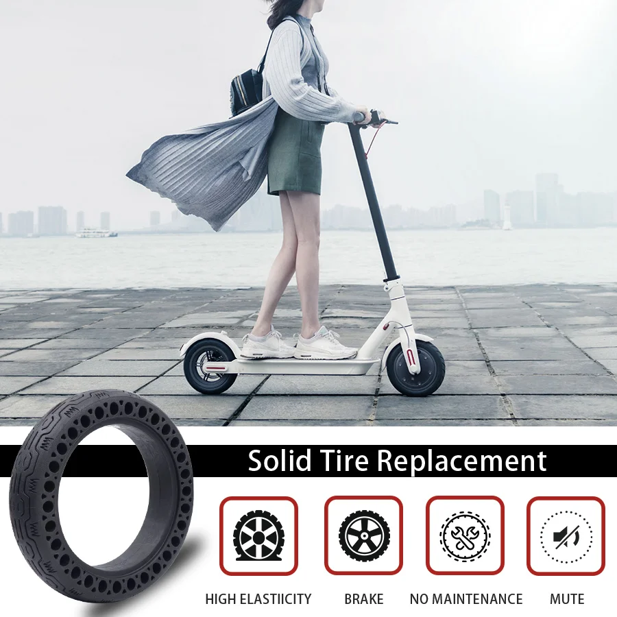 8.5 inch For Xiaomi M365 Tyre Solid Hole Tire Electric Scooter Durable Non-Pneumatic Tyre Rubber Explosion-Proof Wheel Parts