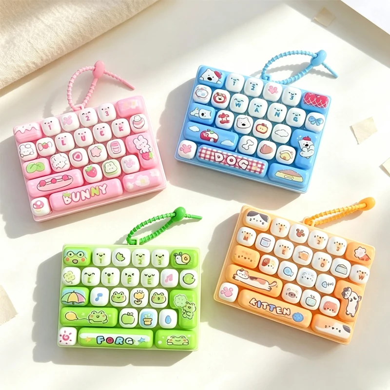 26Grid/* Keycap Clicker Anti Stress Fidget Keyboard Keychain Decompression Button Cartoon Hand Relax Party Favor Gift 26구 키캡 키링