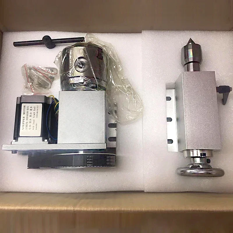K5M-6-80A two-phase Stepper Motor 57 80MM 3-jaw cnc 4 axis rotary chuck Hollow Shaft 4th  Router Rotary for Miiling Machine