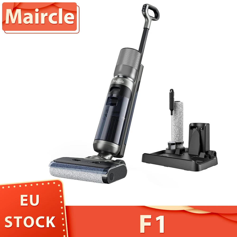 Maircle F1 Cordless Wet Dry Vacuum Cleaner 16kPa Suction 35min Runtime LED Display Self-propelled and Self-Cleaning Voice Prompt