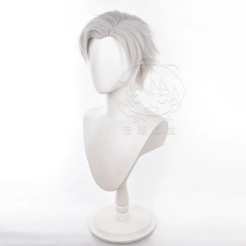 Cosplay Wig Game Love and Deepspace Sylus Cosplay Wig Costume Accessories Halloween Party Unisex Gray Short Hair Anime Prop