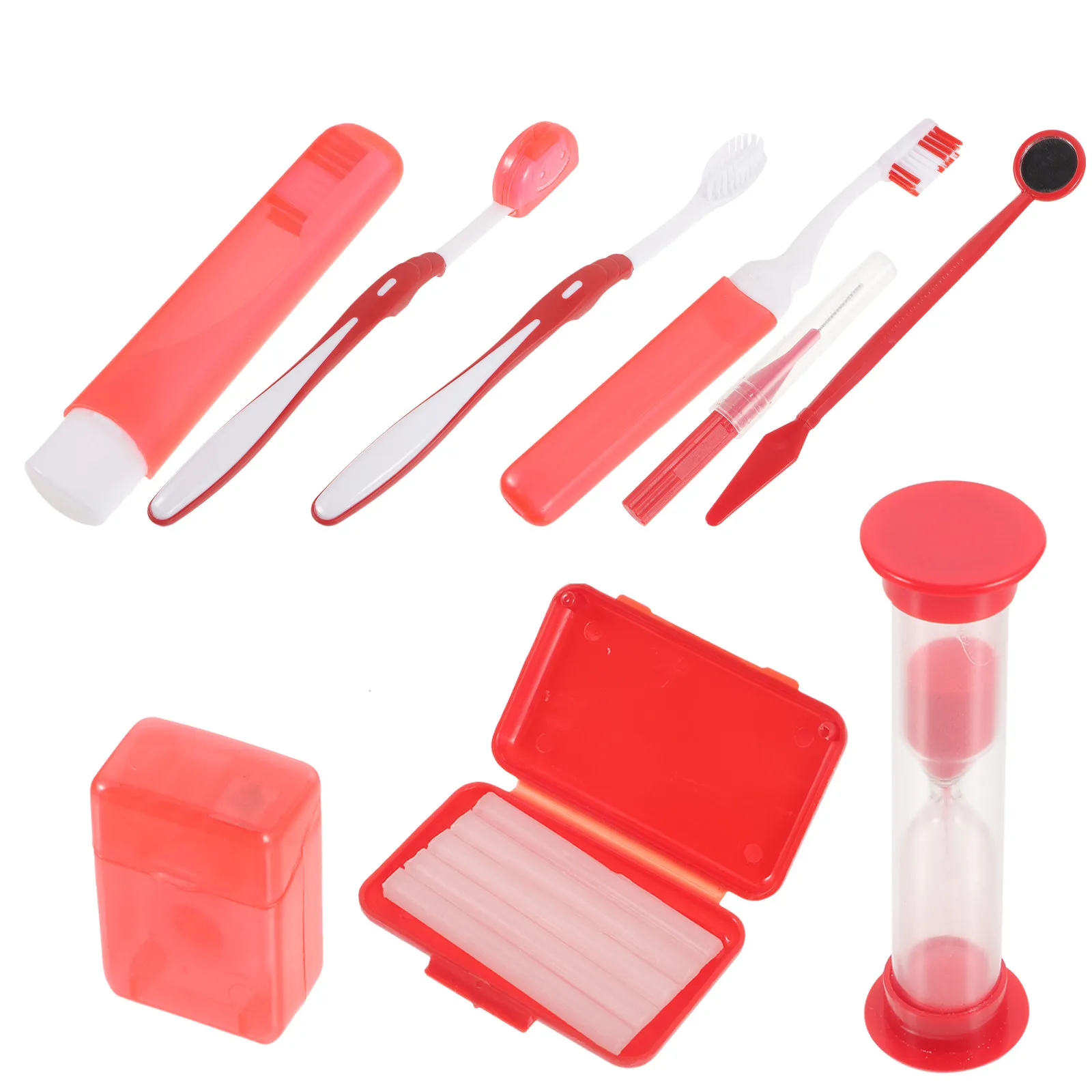 

Набор для ухода за зубами: ортодонтический комплект, многоразовый пластиковый очиститель для полости рта, зубная щетка с маленькой головкой, зубная нить, межзубный воск, для дома и путешествий