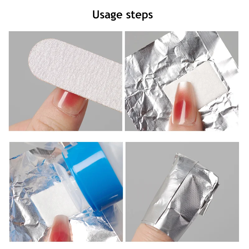 50/100PCS Folie Nagel Wraps Gel Nagellak Remover Folie Wraps voor Nagels Losweken Gel Remover met Wattenschijfje Verwijderen Nagellak