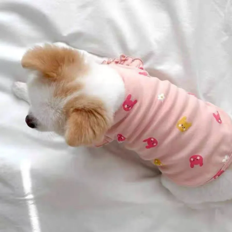 1 Stück Niedliches Frühlings- und Sommer-Tanktop für Katzen und Hunde, Weiche Atmungsaktive Kätzchen-Kleidung, Lässige Pullover für Kleine und Mittelgroße Hunde – Detail 5