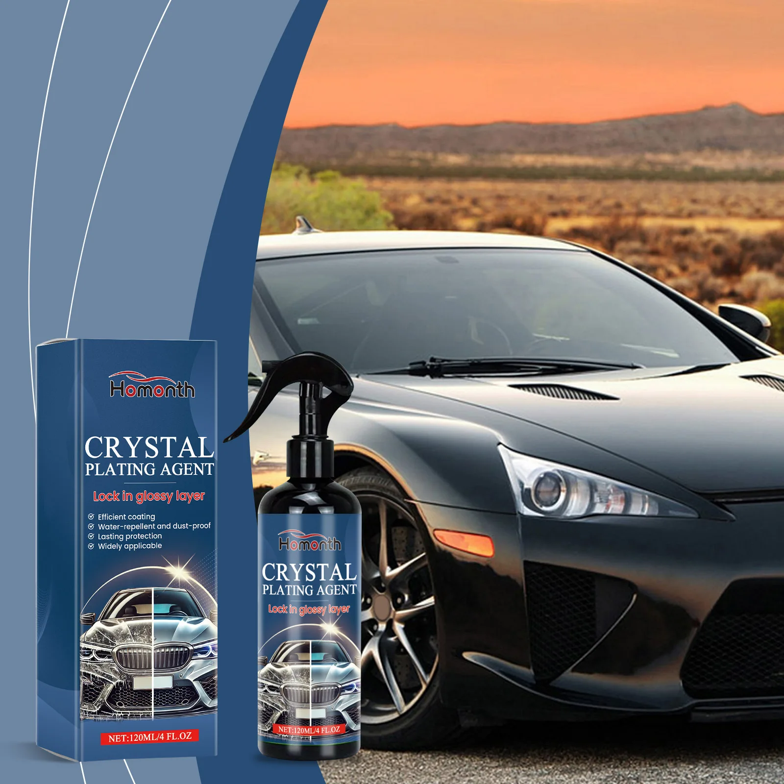

120ml Nano Ceramic Coating Spray - Car Paint Sealant with Hydrophobic & UV Protection - Restores Shine & Prevents Fading