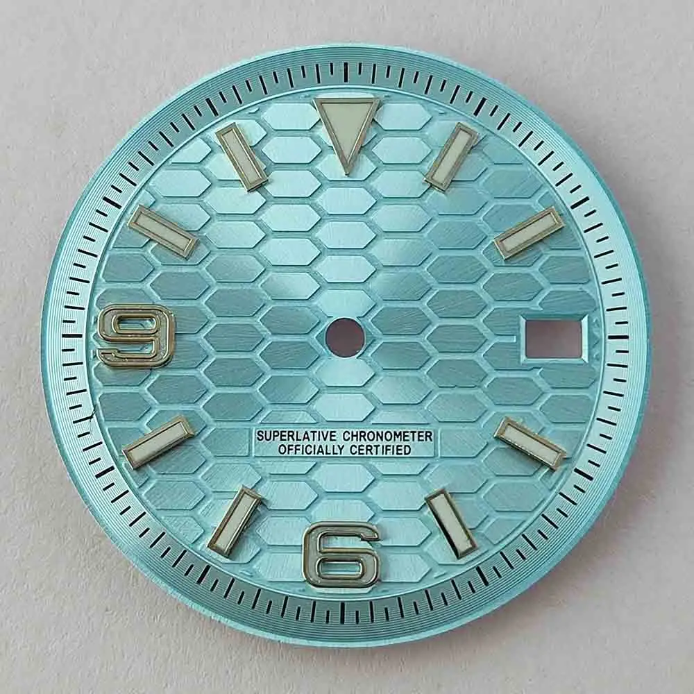 قرص NH35 جديد مقاس 31 مم قرص مضيء باللون الأزرق والأخضر مناسب لملحقات استبدال قرص ساعة الحركة NH35