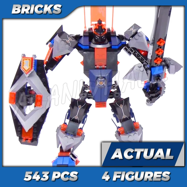 530pcs Nexoes Knights The Black Knight Mech Flame Thrower 10519 Building Kits Set Bricks Compatible with Bricks