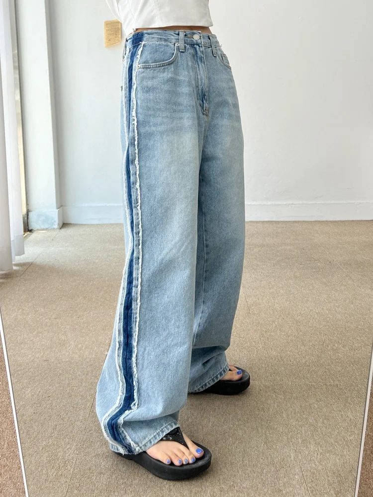 

Ropa Y2K 2022, модные винтажные синие мешковатые штаны, новые джинсы для женщин, одежда, корейские повседневные женские брюки Pantalon Femme