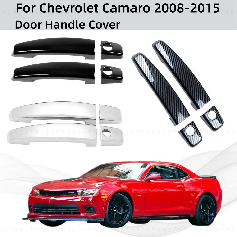 

ABS Carbon Car Accessorie Plated Exterior Door Handle Cover Trim Paste Style For Chevrolet Camaro 2008 2009 2010 2011 2012-2015