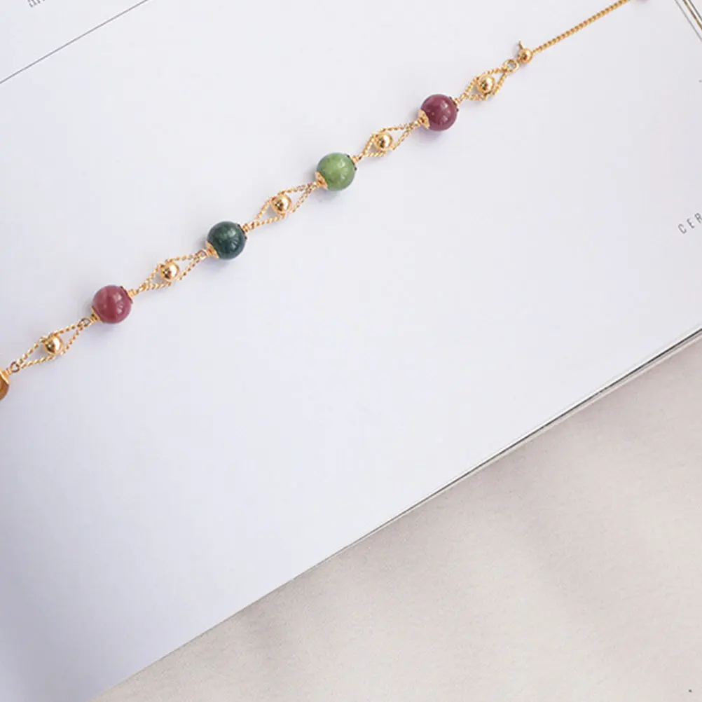 

Natural Tourmaline Handmade Beads Bracelet Delicate Jewelry Decoration Female Bracelet for Prom Party Banquet Daily Wear