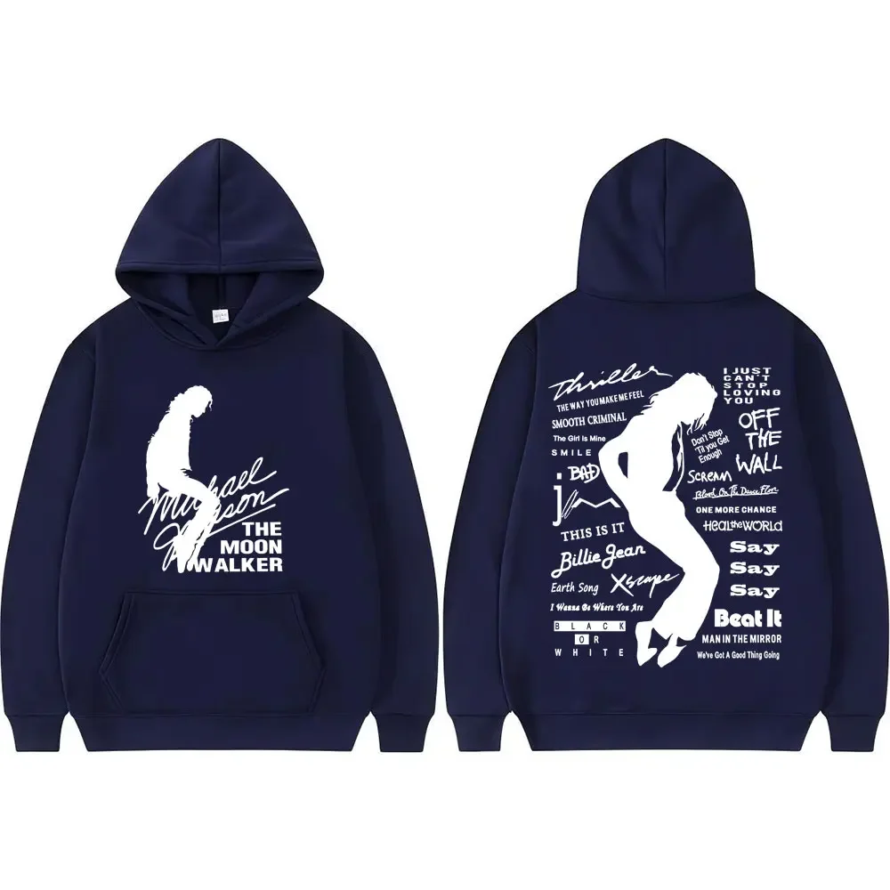 Customization Michael Jackson King Of Pop Music Album Hoodies Men Women Harajuku Streetwear Vintage Sweatshirts Casual Fleece Ov