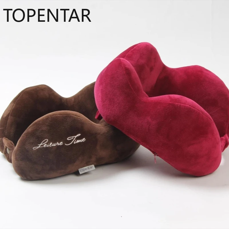 Ergonomic Design for Head Neck Support Camel Peak U-shape Polyester Fiber Neck Pillow Lightweight Portable Pillow for Travel