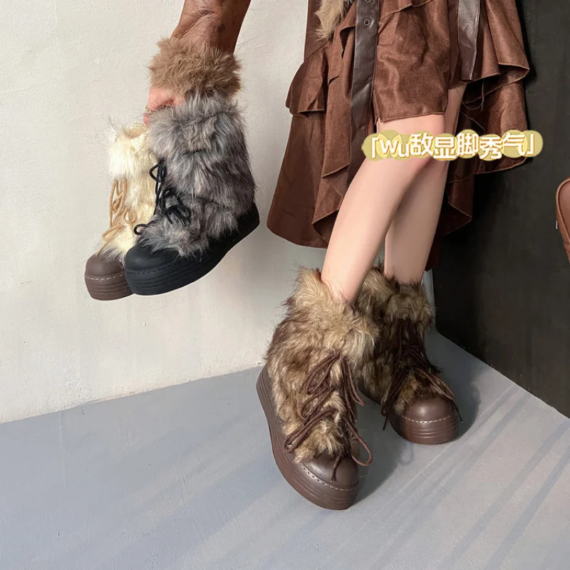 

Women's Arctic-Grade Handmade Cold Weather Boots with Thick Platform Sole & Plush Faux Fur Maximum Warmth