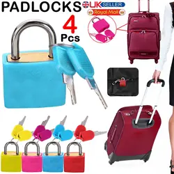 Small Mini Strong Steel Padlock Travel Suitcase Diary Lock With 2 Keys Plastic Case Drawer Luggage Locks Decoration 5 Color