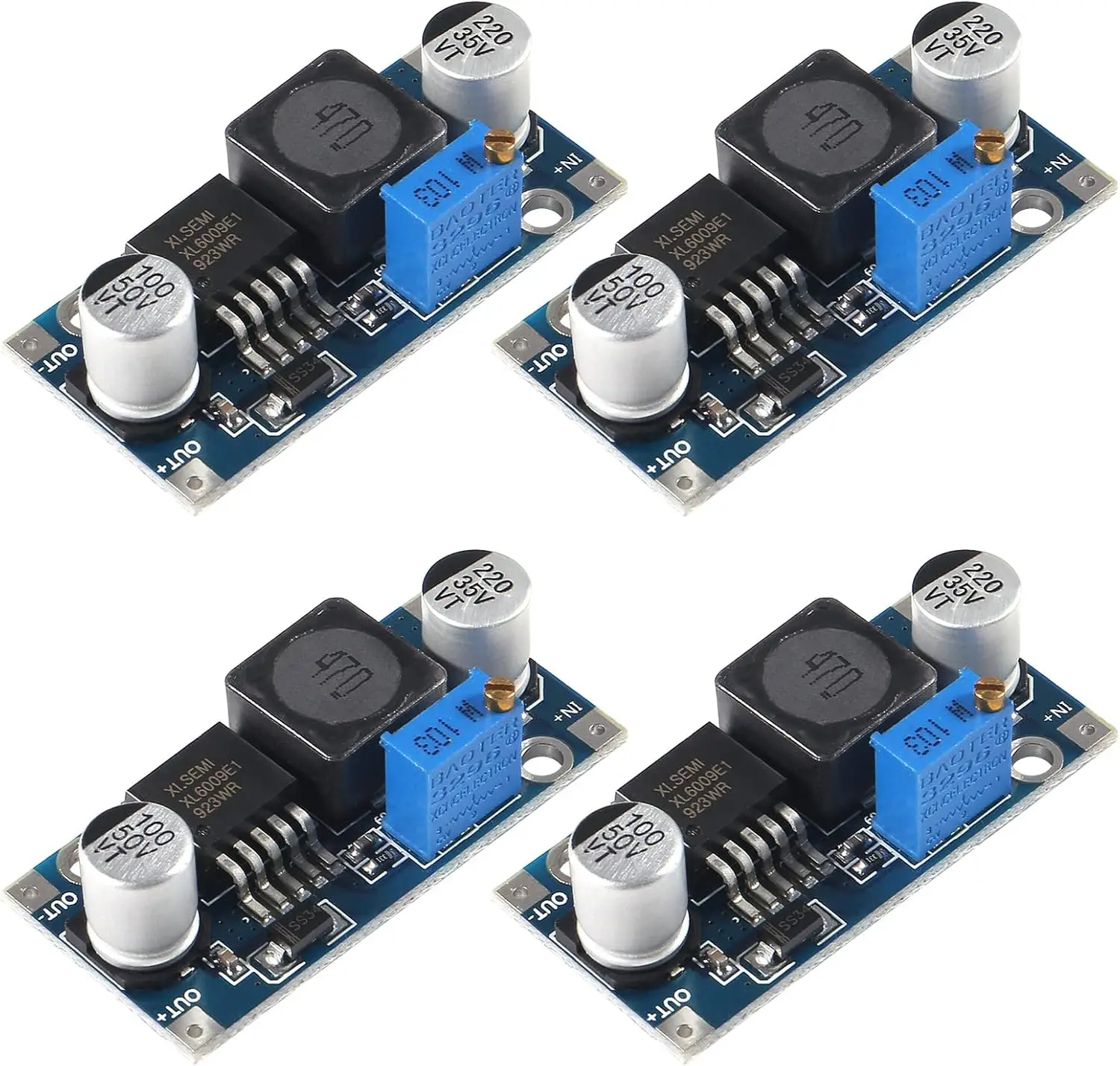 4 STKS XL6009 Boost Module DC-DC Verstelbare Module DC3.0-30V naar DC5-35V Uitgangsspanning Power Converter Printplaat Module 400 KHz