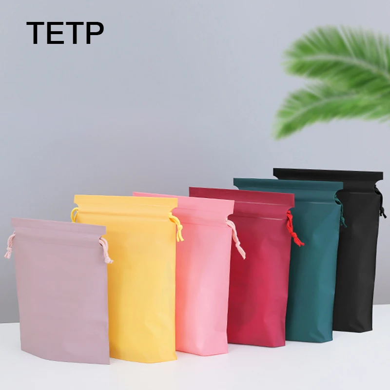 

TETP 20Pcs Frosted Colored Drawstring Bags Home Travel Underwear Sweater Makeup Socks Packaging Storage Waterproof Resealable